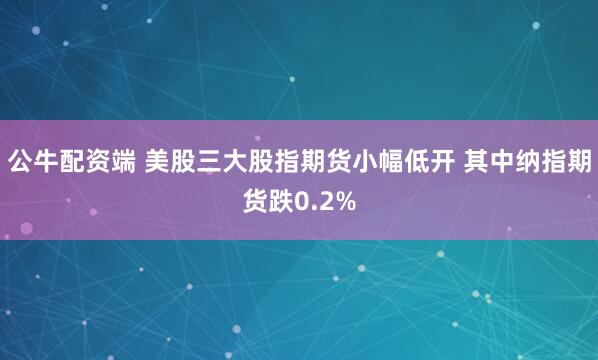 公牛配资端 美股三大股指期货小幅低开 其中纳指期货跌0.2%