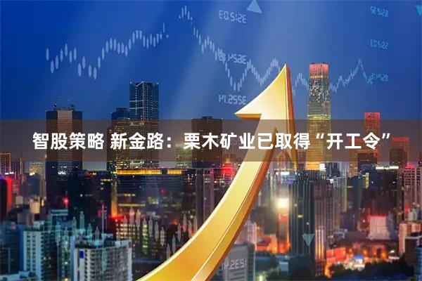 智股策略 新金路：栗木矿业已取得“开工令”
